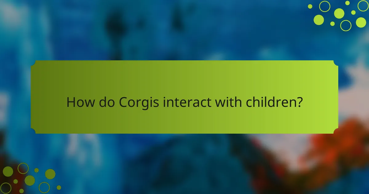 How do Corgis interact with children?