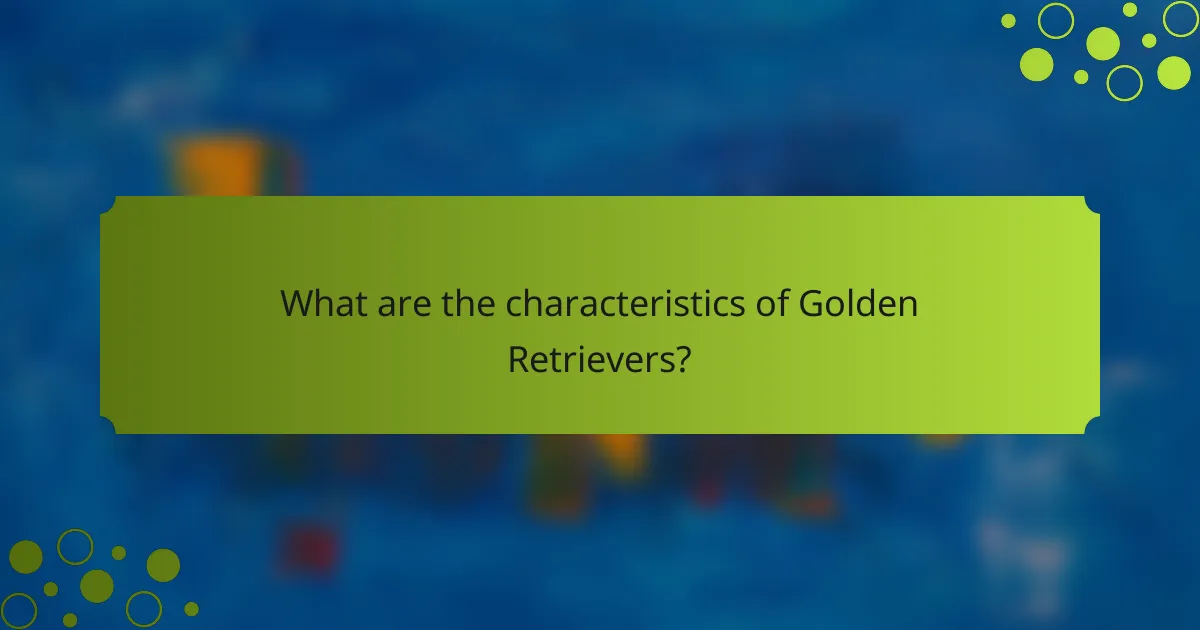 What are the characteristics of Golden Retrievers?